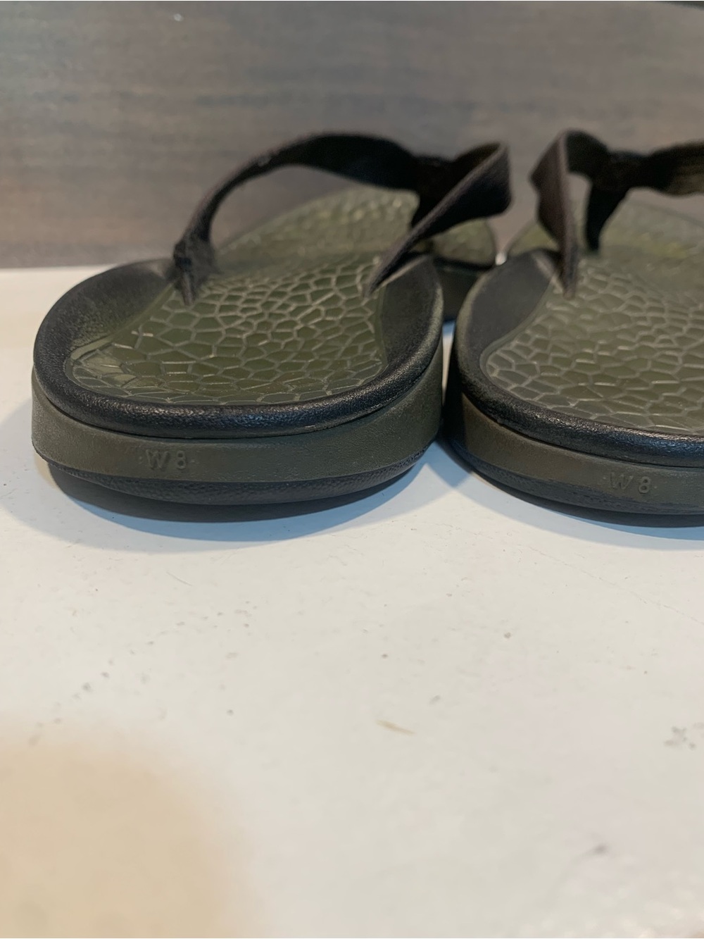 Chaco Mens Classic Flip EcoTread Sandal Black Green Sz 8 Casual Outdoor - Picture 3 of 7